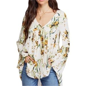 Free People Bella Porcelain floral tunic top size XS